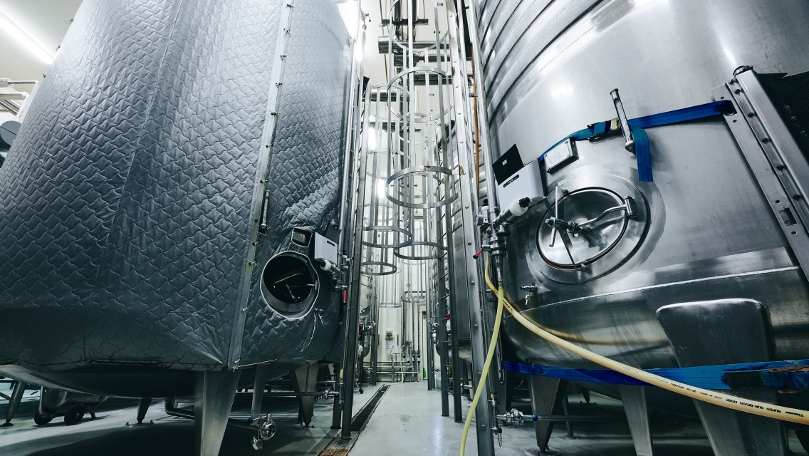 Fermentation tanks in the Brewery
